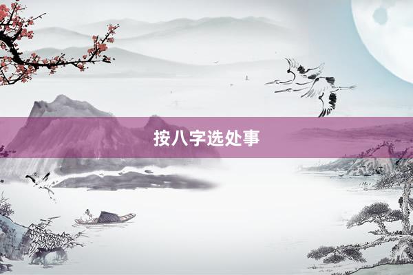 按八字选处事